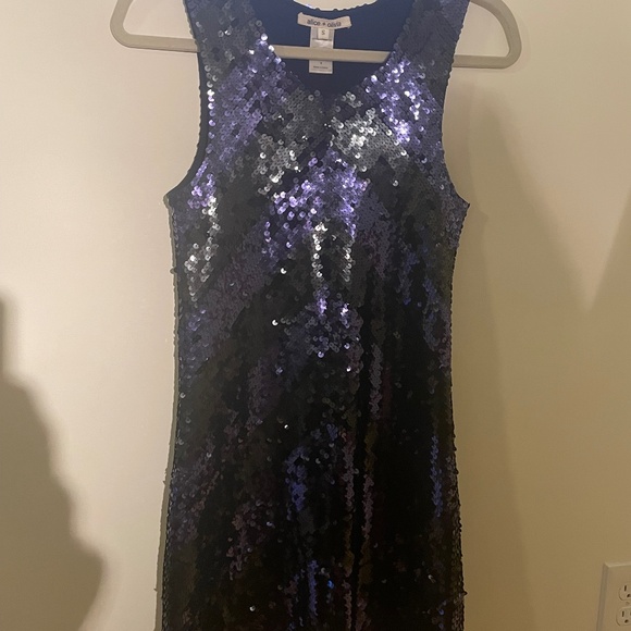 Alice + Olivia Black and Blue small sequin dress - Picture 1 of 2